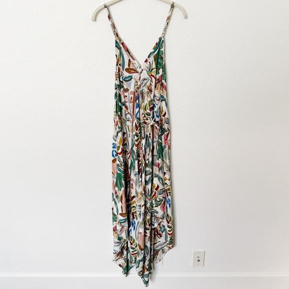 [World Market] Tropical Print Boho Oversized Jumpsuit NWT Size Small Medium S/M - Picture 2 of 12